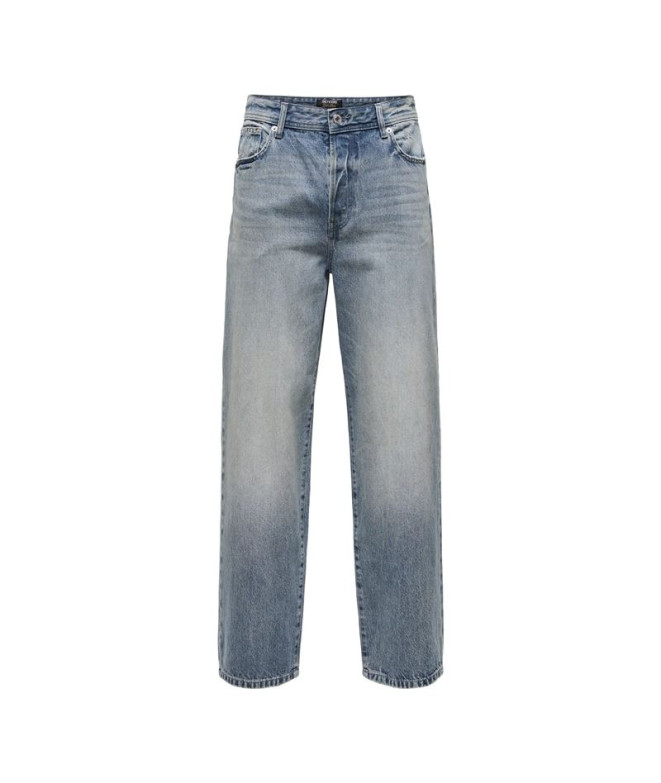 Pantalones Only & Sons Onsfade Loose Sbg 2218 Tai Dnm Special  Hombre Blue Grey Denim