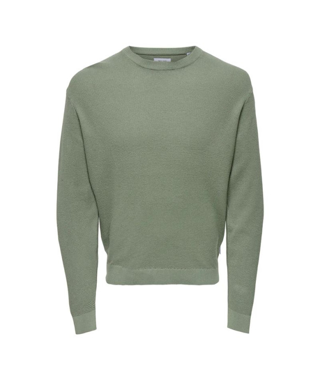 Camiseta Only & Sons Onstony Ds 12 Ls Waffle Crew Knit Noos Hombre Wrought Iron