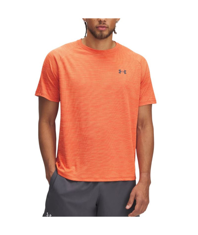 Camiseta Manga Corta de Fitness Under Armour Tech Textured Ss Homem Laranja