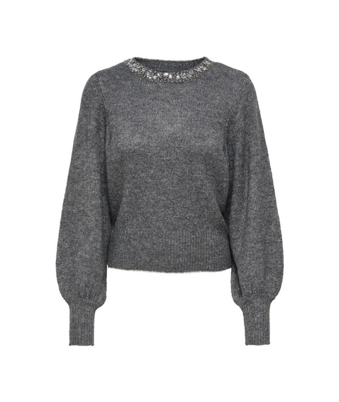 Sudadera Only Onlelsa L/S Knt Noos  Mujer Medium Gris Melange