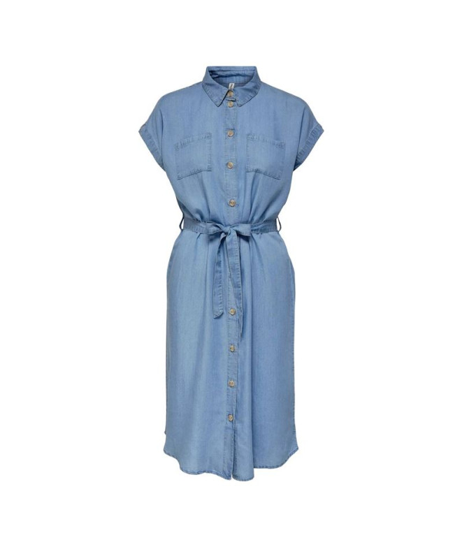 Vestido Only Onlpema Hannover Ss Dnm Sh Qytnoos Medium Blue Denim Mujer