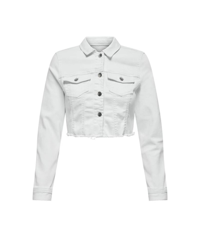 Chaqueta Only Onlwonder Ls Cropped Dnm Gua Noos Mujer Blanco