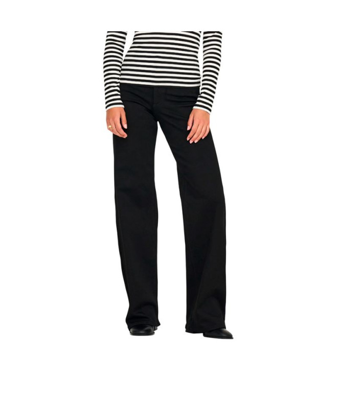 Pantalón Only Onlmadison Blush Hw Wide Dnm Soo796 Noos Black Denim Mujer