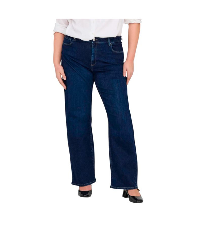 Pantalón Only Carwilly Hw Wide Jeans Cro Noos Dark Blue Denim Mujer