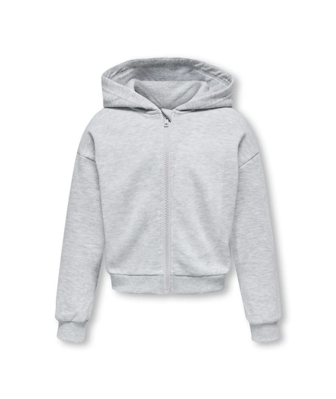 Sudadera Only Kogfave L/S Zip Infantil Light Grey Melange