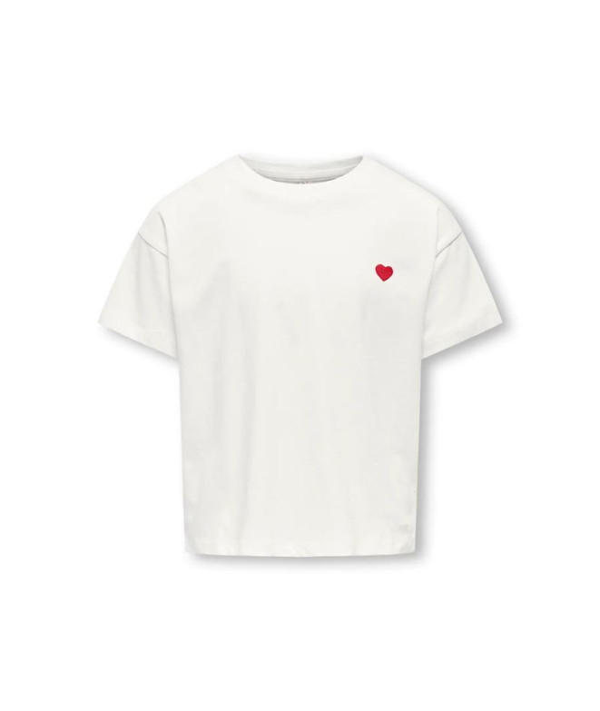 Camiseta Only Kogmaiken Life Cropheart Ss Noos Niña Cloud Dancer Heart