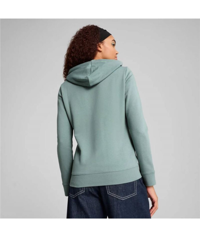 Sweat Puma Ess Metallic Hoodie Femme Vert/Argent
