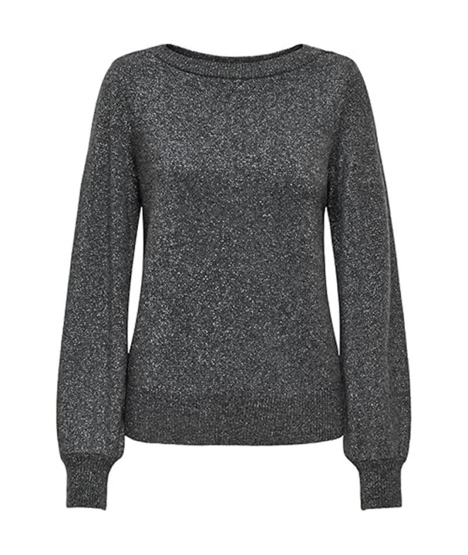 Sudadera Only Jdyrue Glitter L/S Boat Pullove Knt Mujer Dark Grey Melange
