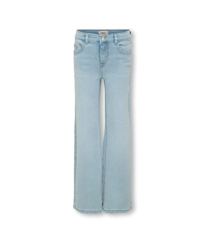 Calça Only Kogjuicy Life Wide Leg Dnm Dia547 Noos Menina Light Azul Denim