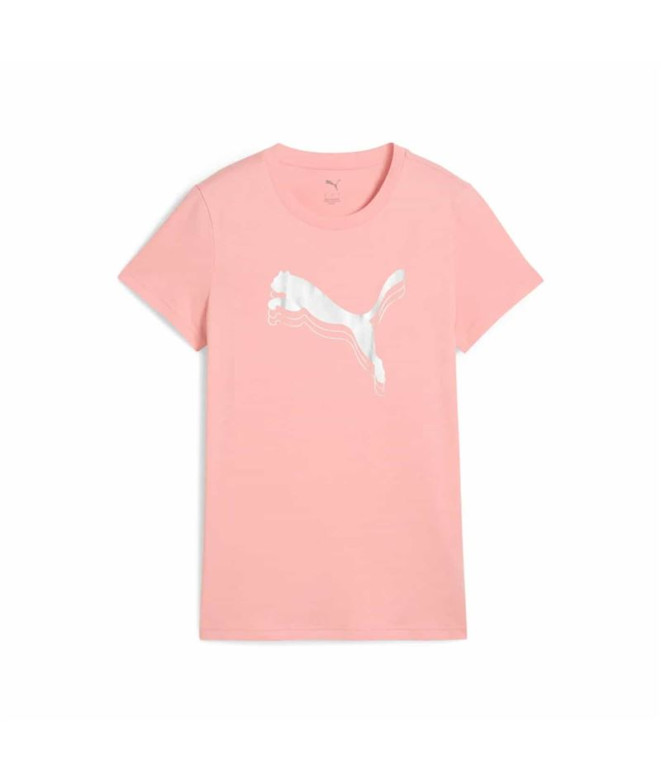 Camiseta Puma Essentials MetallicPink Fruitetalli Mulher