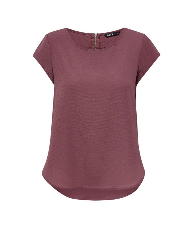 Camiseta Only Onlvic S/S Solid Noos Mujer Rosa Marrón