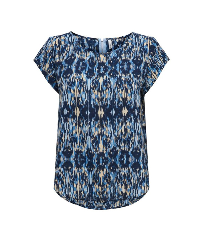 Camiseta Only Onlvic S/S Aop Noos Mujer Forever Azul Rebel