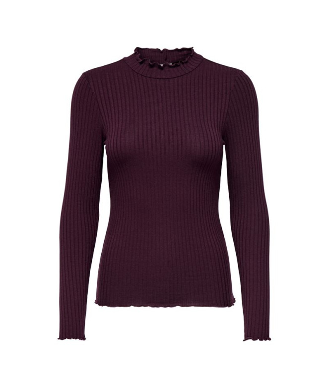 Camiseta Only Jdyfransiska Life L/S Hi-Nck Jr Noos Mujer Winetasting