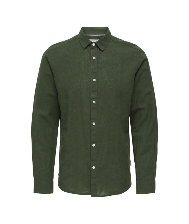 Camisa Only & Sons Onscaiden Life Ls Solid Linen Noos Hombre Kambaba