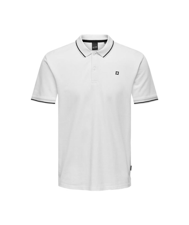 Camiseta Only & Sons Onsfletcher Life Slim Ss Polo Hombre Bright Blanco