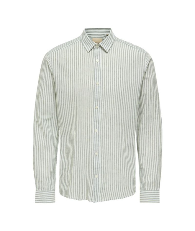 Camisa Only & Sons Onscaiden Life Ls Stripe Linen 660 Noos Hombre Sea Spray