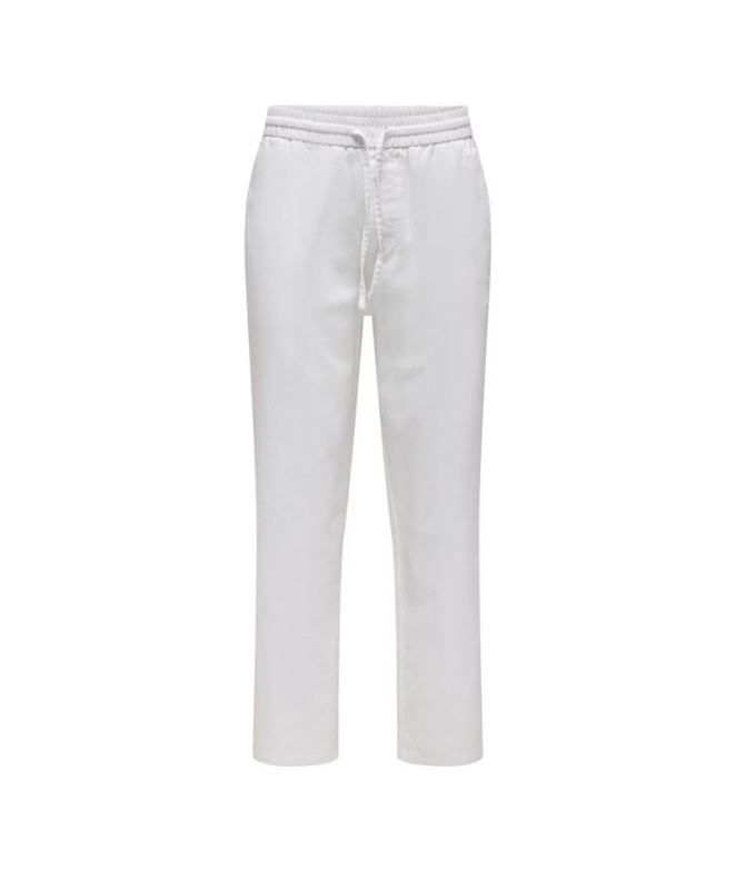 Calça Only & Sons Onssinus Loose 0007 Cot Lin Noos Homem Bright Branco