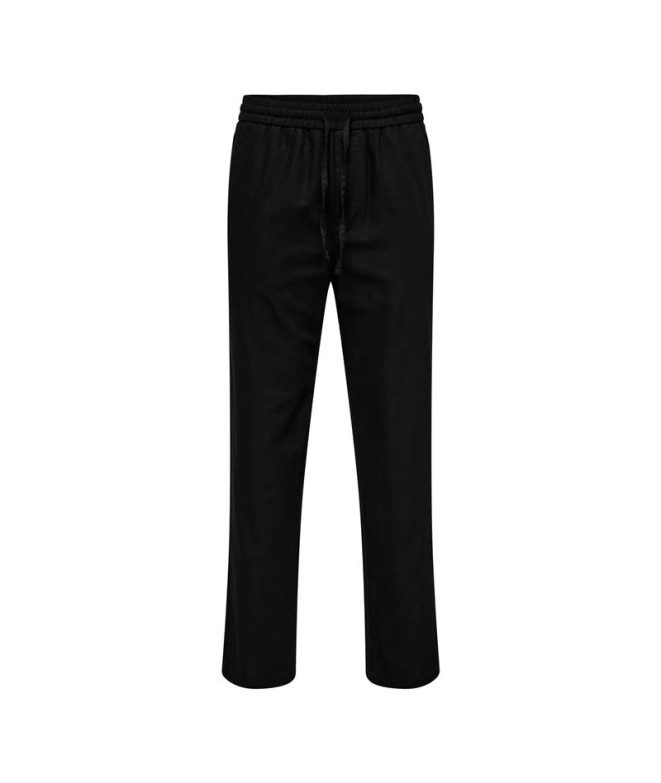 Calça Only & Sons Onssinus Loose 0007 Cot Lin Noos Homem Preto