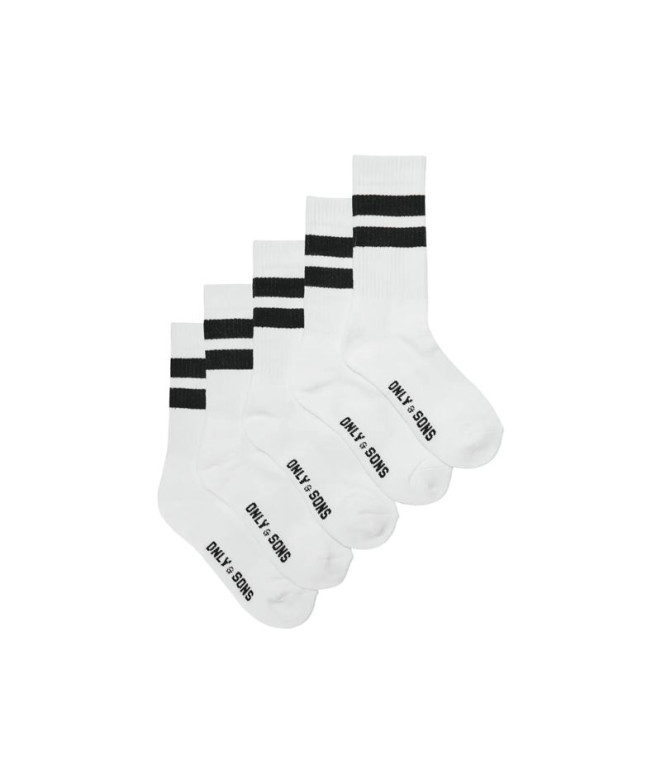 Calcetines Only & Sons Onsrody Stripe Tennis Hombre Blanco Pack