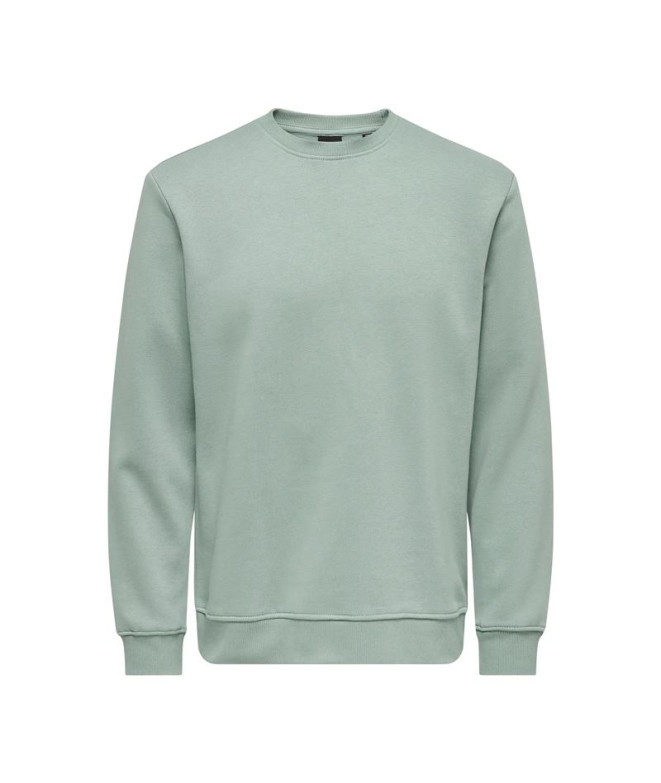 Sudadera Only & Sons Onsconnor Reg Crew Neck Noos Hombre Chinois Verde