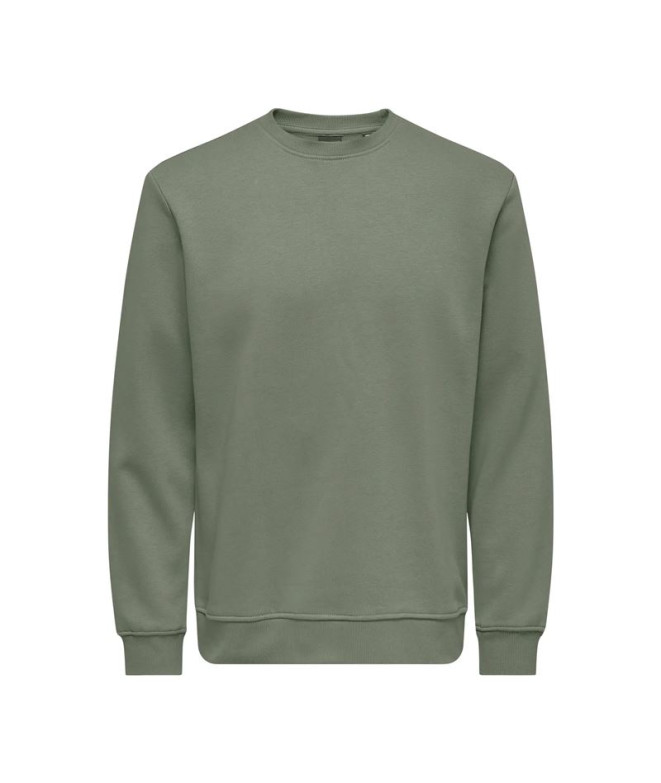 Sudadera Only & Sons Onsconnor Reg Crew Neck Noos Hombre Castor Gris