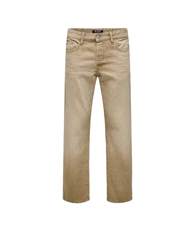 Calça Only & Sons Onsedge Straight Bege 2140 Tai Dnm Noos Homem Bege