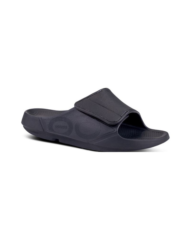 Chanclas de recuperación Oofos Recovery Ooahh Sport Ajustabl Matt Negro