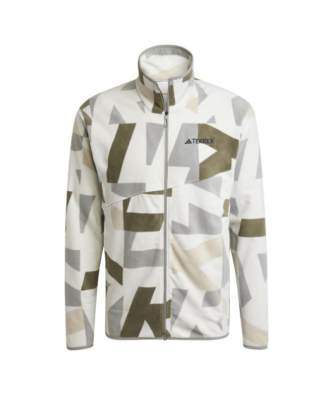 Polar de Montaña adidas Terrex Multi Printed Full Zip Fleece Hombre Gris