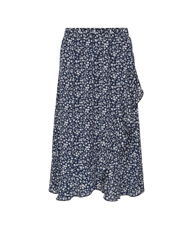 Falda Only Onlcarly Flounce Long Mujer Night Sky Aop:Night Sky With Cloud Dancer Flowers