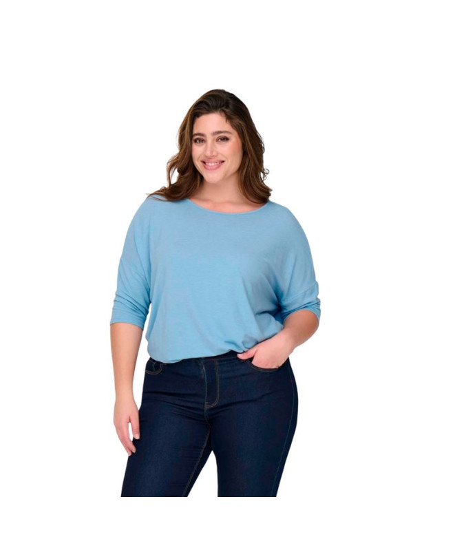 Camiseta Only Carlamour 3/4 Noos Soft Chambray Mulher