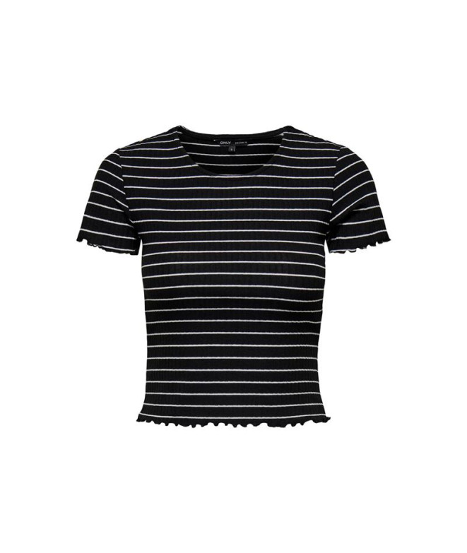Camiseta Only Onlemma Stripe  Black Stripes:Cloud Mujer