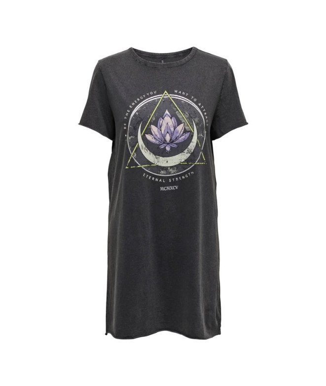 Vestido Only Onllucy Life S/S Noos Black Print:Lotus Mujer