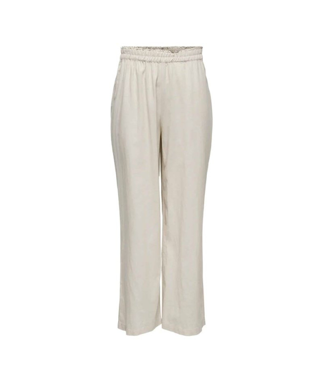 Pantalón Only Onltokyo Hw Linen Blend Noos Moonbeam Mujer