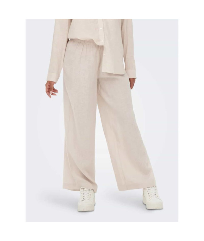 Pantalón Only Onltokyo Hw Linen Blend Noos...