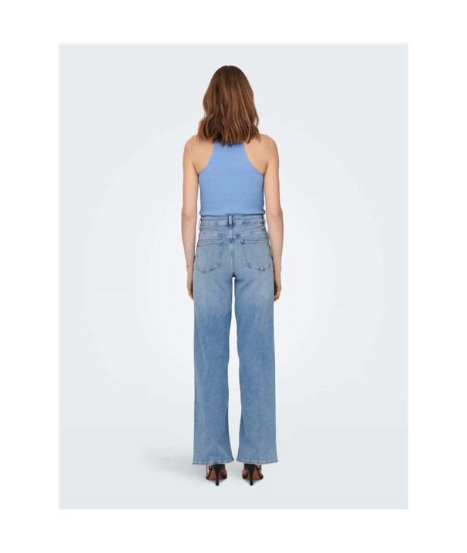 Pantalón Only Onlmadison Blush Hw Wide Dnm...