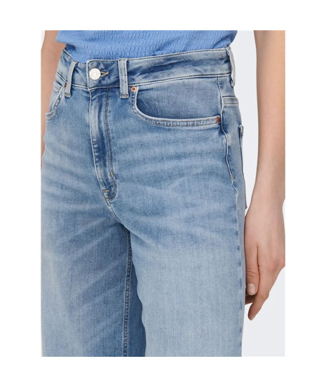 Calça Only Onlmadison Blush Hw Wide Dnm Cro371...