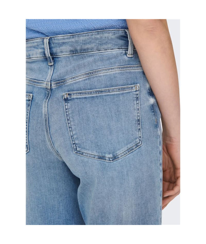 Calça Only Onlmadison Blush Hw Wide Dnm Cro371...