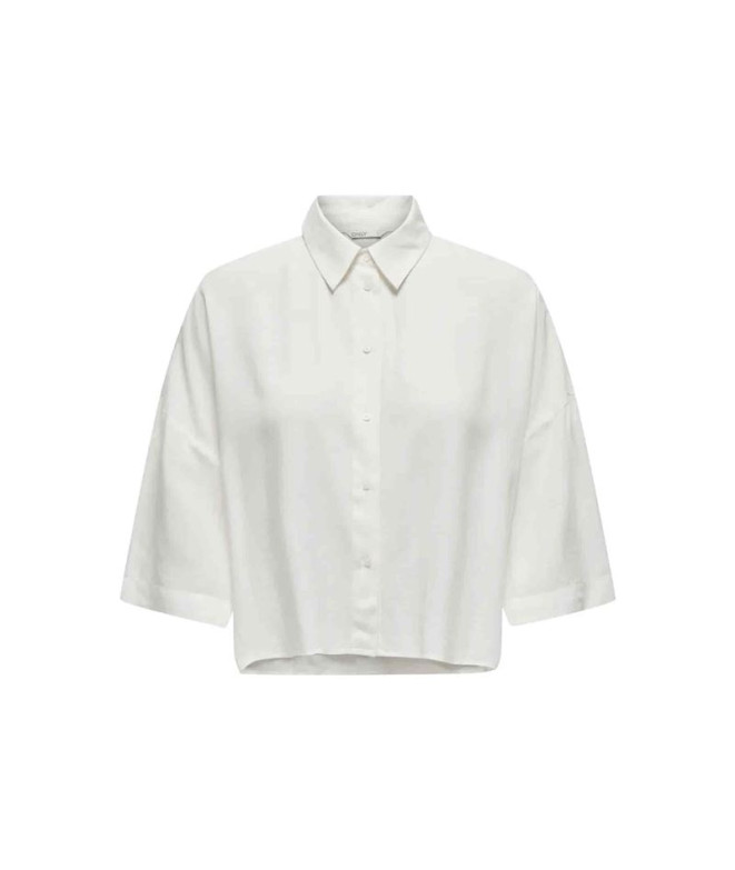 Camisa Only Onlastrid Life 2/4 Crop Noos Cloud Dancer Mulher