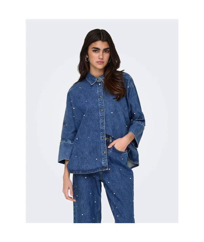 Camisa Only Onlgrace 3/4 Rhinestone Mb Dnm noos...