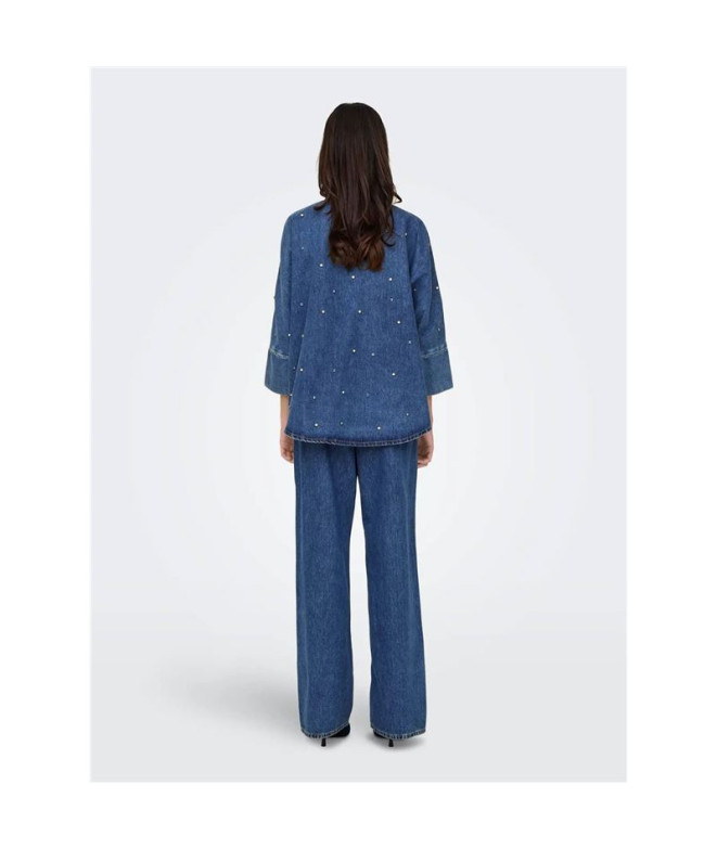 Camisa Only Onlgrace 3/4 Rhinestone Mb Dnm noos...