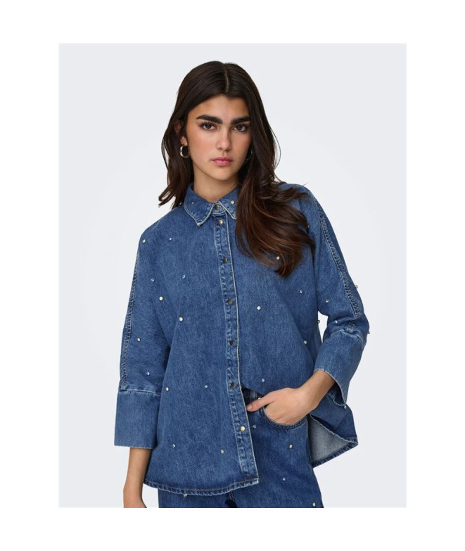 Camisa Only Onlgrace 3/4 Rhinestone Mb Dnm noos...