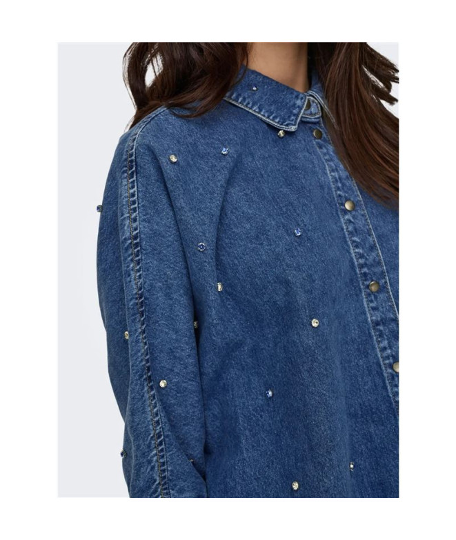 Camisa Only Onlgrace 3/4 Rhinestone Mb Dnm noos...