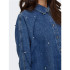 Camisa Only Onlgrace 3/4 Rhinestone Mb Dnm noos Medium Blue Denim Mujer