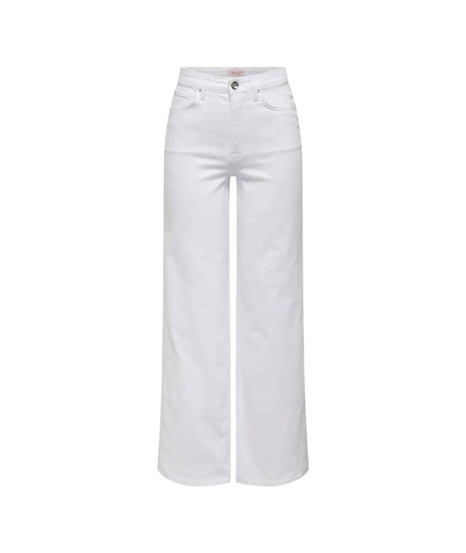 Pantalón Only Onlmadison Blush Hw Wide Dnm Cro Noos Ecru Mujer