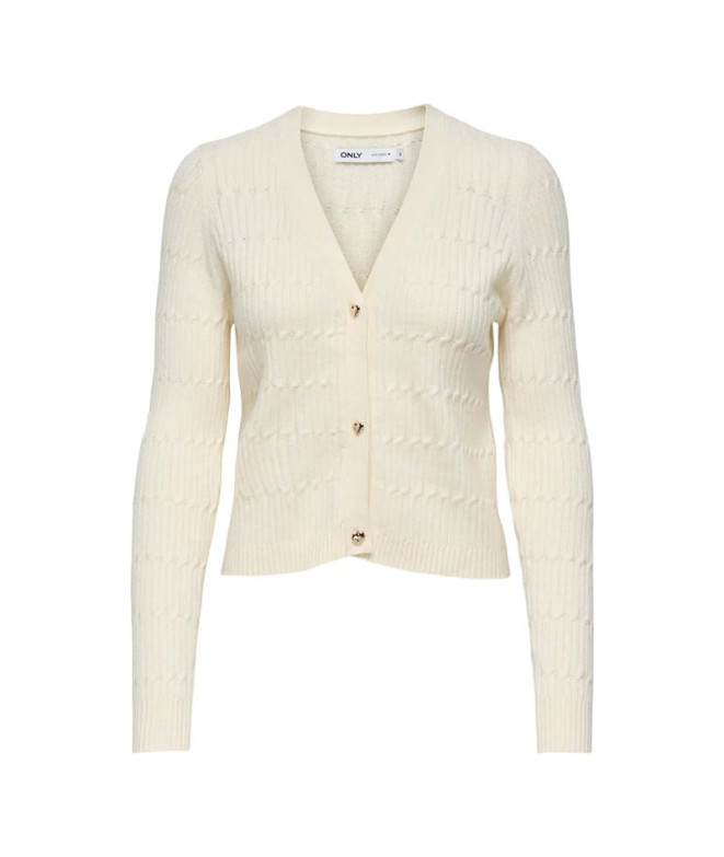 Casaco Only Onlkatia Ls Cabo V-Neck Cardi Knt Nca Whitecap Gray Detail Mulher