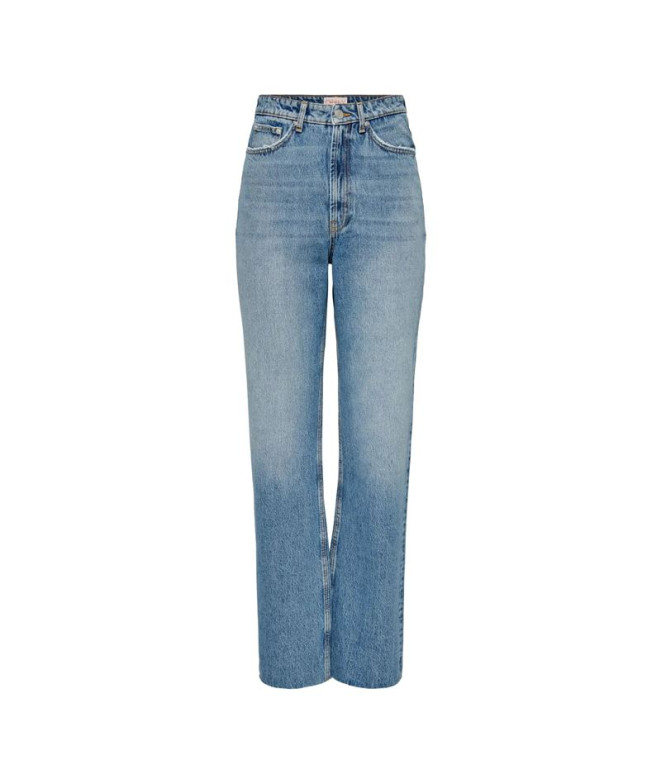 Pantalón Only Onlriley Life Ex Hw Str Dnm Dot353 Noos Medium Blue Denim Mujer