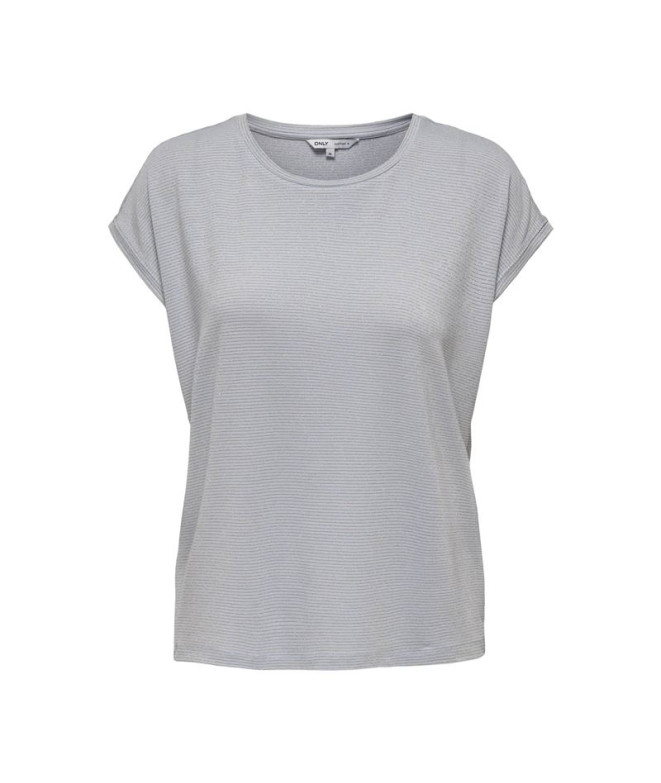 Camiseta Only Onlclaudia S/S Glitter Noos Halogen Blue Detail: Mujer