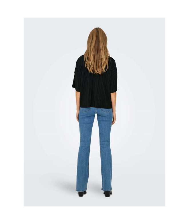 Camiseta Only Onlravenna S/S Plisse Noos Black...