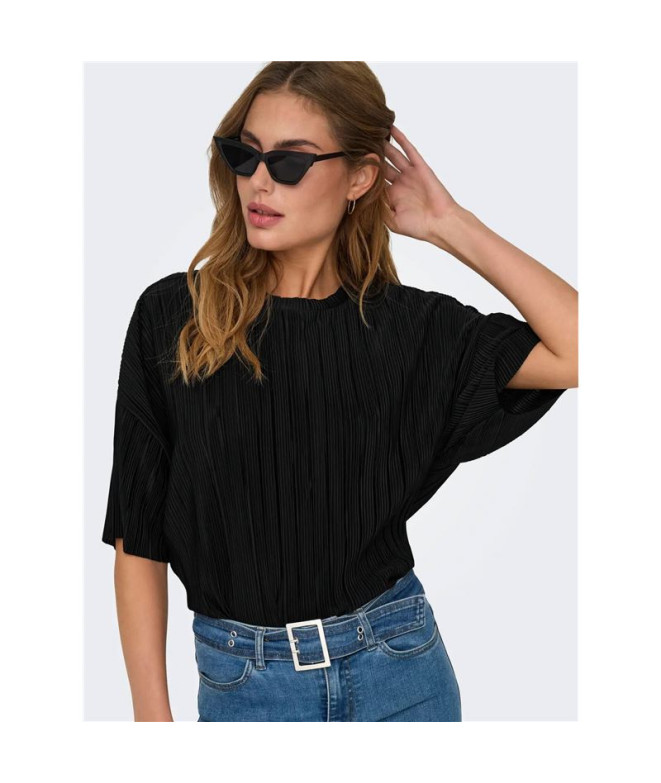 Camiseta Only Onlravenna S/S Plisse Noos Black...