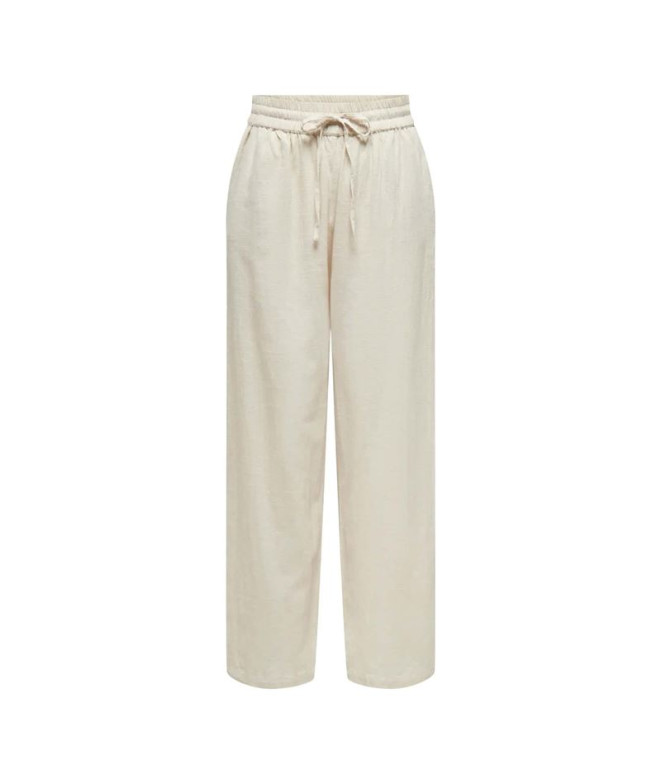 Calça Only Onltizana Algodão Solto s Noos Lining Prata Mulher
